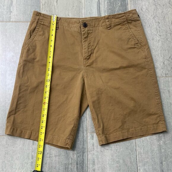 Aeropostale Flat-Front Chino Shorts Classic Fit Dark Khaki Size 38 - Picture 6 of 7